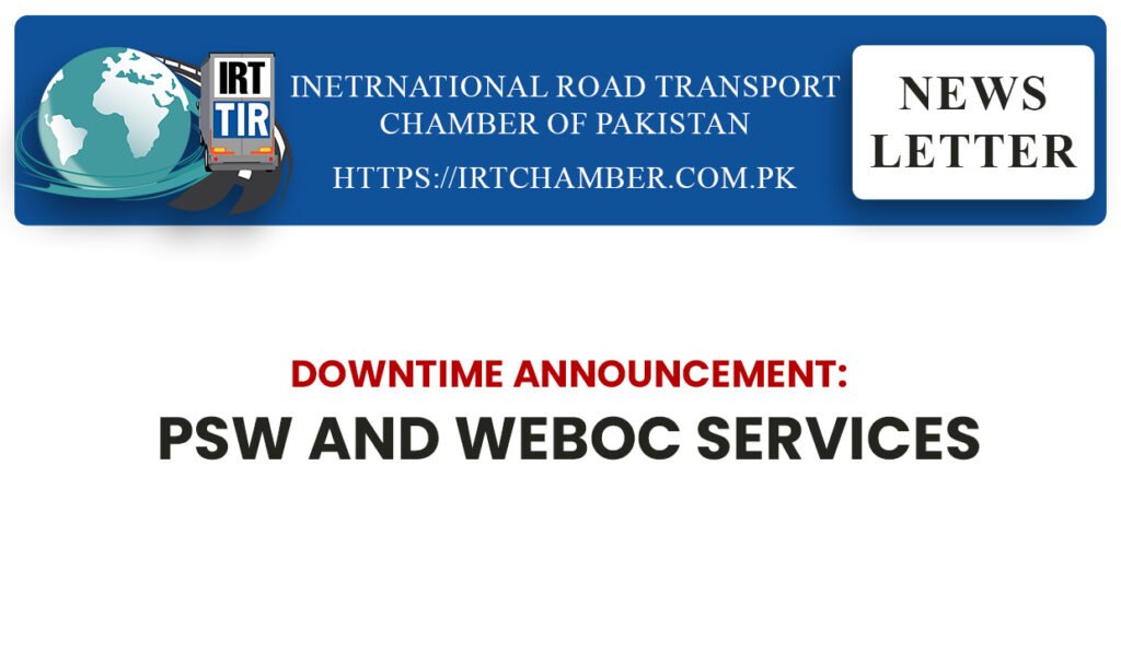 Downtime announcement: PSW and WeBOC services 8 irt news 2@1x 1 1