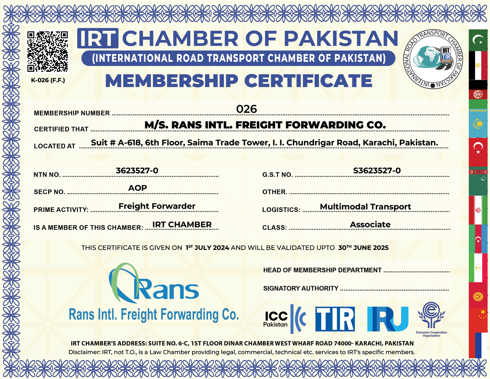 RANS INTL. FREIGHT FORWARDING CO